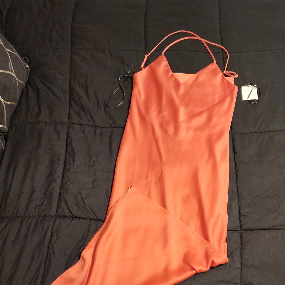 Elegant Coral Slip Dress